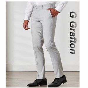 G Grafton Men's Slim Fit Stretch Suit Grey Pants Size 30
